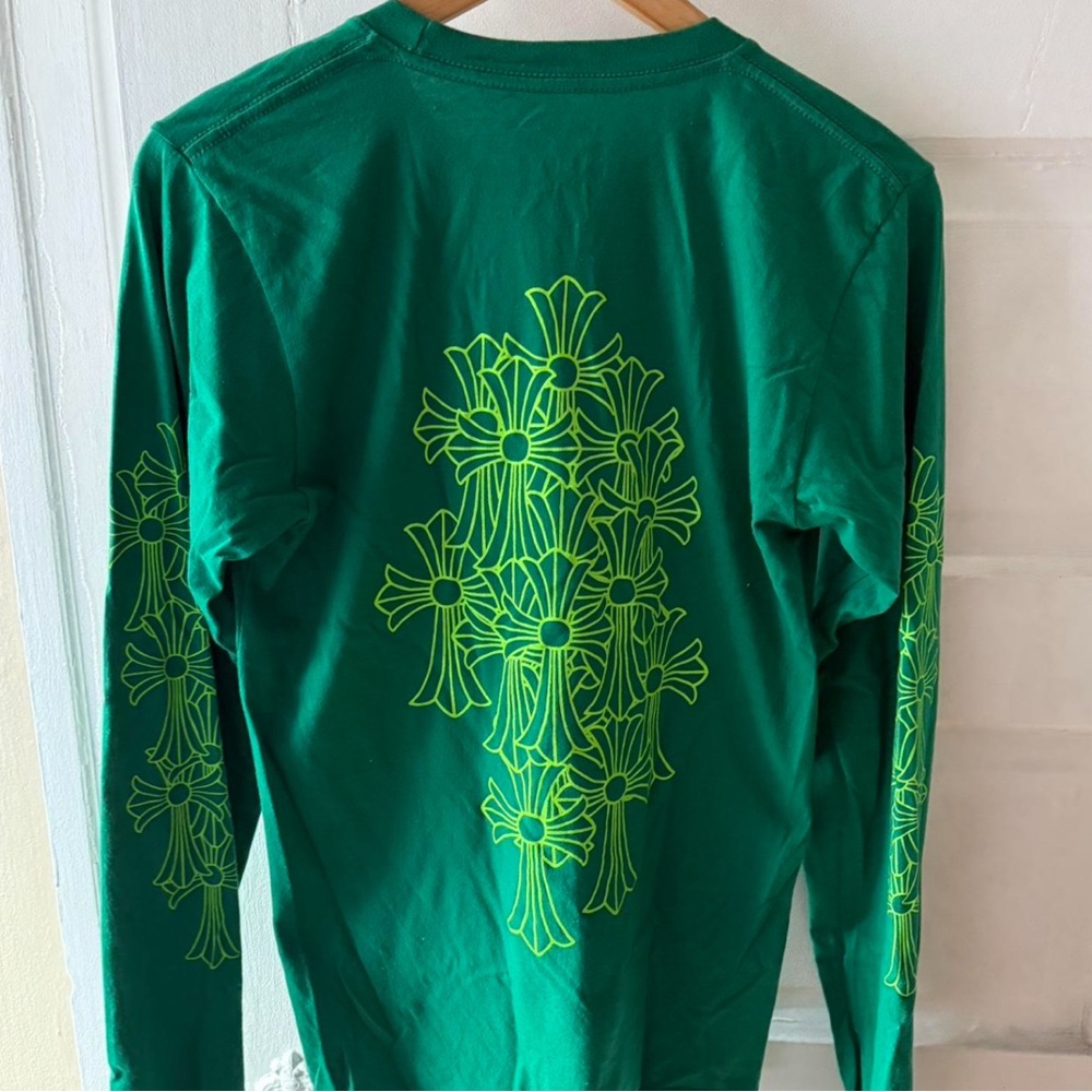 Chrome Hearts Green Shirt with Black Logo